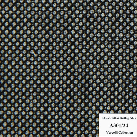  A301/24 Vercelli CVM - Vải Suit 95% Wool - Đen Trơn